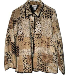 Alfred Dunner 100% Silk 5 Button Silk Lined Jacket Size 14